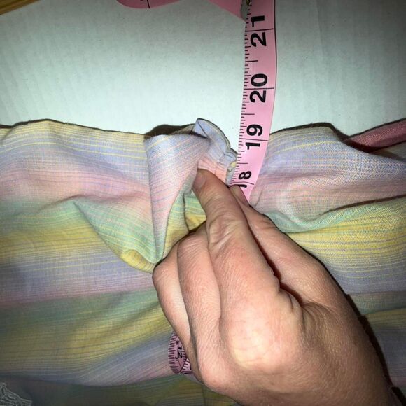 Vintage Stuart Alan Pastel Rainbow Striped Midi Dress - Picture 8 of 8